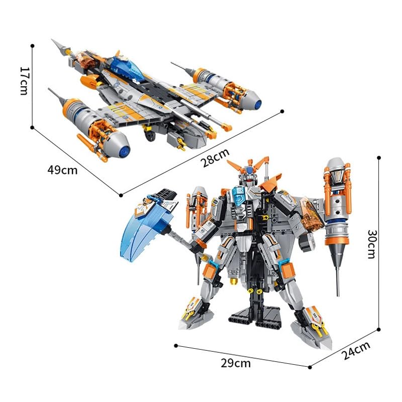 Image of SKY LINE OCEAN Title 2-in-1 Space Plane Building Block Set (Model 9316), 689+ PCS Transforming Aircraft & Spacecraft Kit, STEM Construction Toy Gift for Kids & Teens | 5 Year Structural Warranty