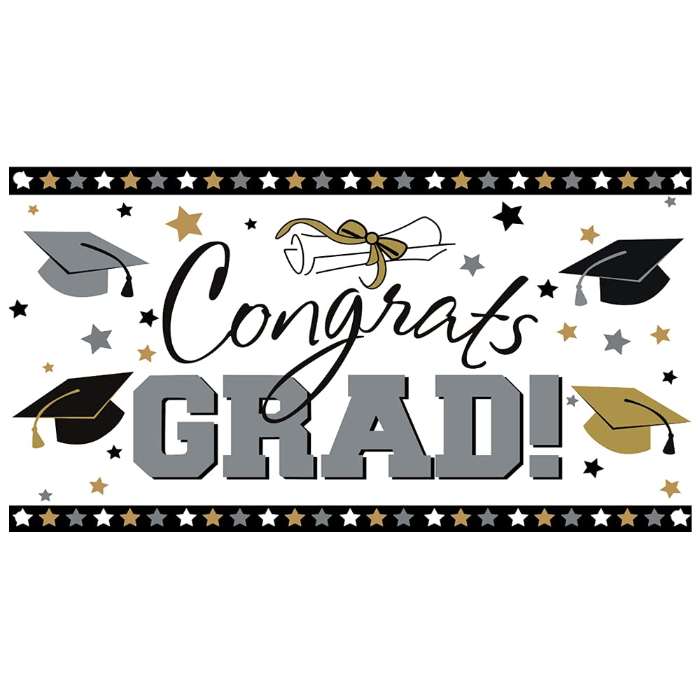 Large Graduation Photo Backdrop, 6.5x3.8ft 2022 Congratulate Graduation Party Banner for Graduation Photography and Party Background Decorations Supplies