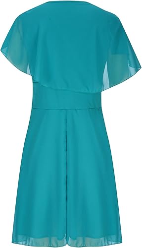 Miniatura 5 de JEGULV Vestidos de invitada de boda para mujer, talla grande, de gasa, de color sólido, vestido midi de cintura alta, vestidos de fiesta con vuelo