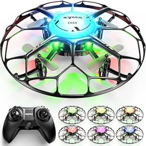 SYMA Drone for Kids with 7-Color LED Light, X660 Mini Drone with 3D Flip, Rotary Ascent, Headless Mode, Speed Switch and Full Protection RC Toys Gifts for Beginners Adults