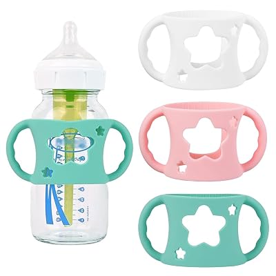 SNOWIE SOFT® Compatible with Dr Brown's 3Pcs Baby Bottle Holders for Dr Brown's Glass Baby Milk Bottle Dual Ear Design S