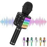 Bluetooth Microphone Wireless,Portable Singing Microphone for Kids,Kareoke Microphone with Bluetooth and Wireless Microphone for Adults,Professional Voice Changer Microphone