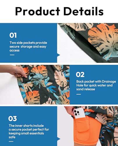 7inch Compression Swim Trunks: Mens Stretchy Quick Dry Comfort Soft Drawstring Zipper Pockets Beach Pool2