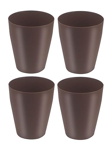 Vista 11 de Feisco Cubo de basura pequeño, redondo de plástico, para baño, dormitorio, cocina, oficina (blanco, paquete de 2)