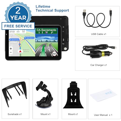 Aonerex 2024 Newest Gps Navigation For Car Truck Navigator 2024 Us Maps 7 Inch Touch Screen Vehicle Gps Commercial Trucker Satellite Navigation Voice Speeding Warning thumb #6