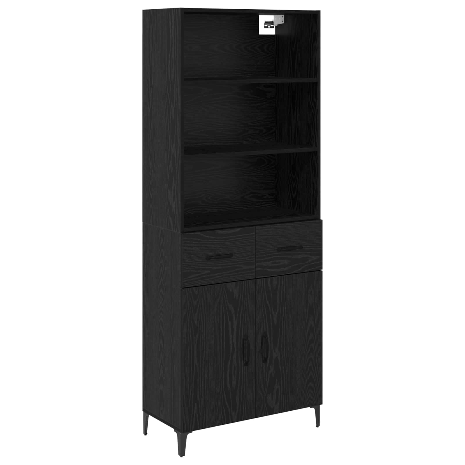 Buffet avec fixation murale en bois d'aspect bois recyclé - Armoire d'appoint pratique avec espace de rangement, buffet et armoire murale aspect bois vieilli en matériau à base de bois