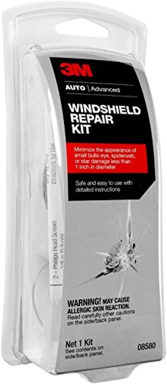 3M 08580 Windshield Repair Kit for Chips Bulls-Eye and Star Cracks