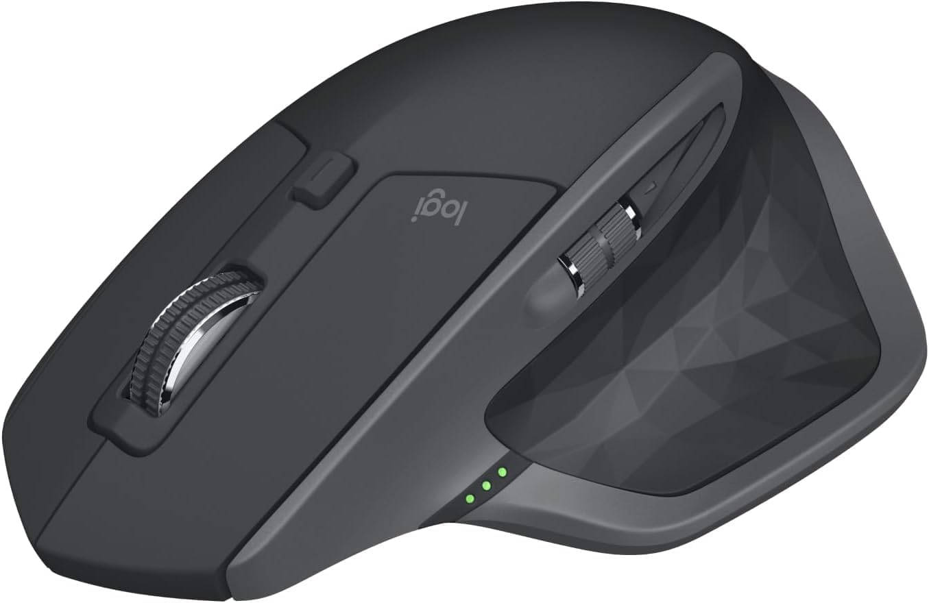 MX Master 2S Bluetooth Edition Wireless Mouse, Multi-Surface, Hyper-Fast Scrolling, Ergonomic, Rechargeable, Connects Up to 3 Mac/PC Computers - Graphite