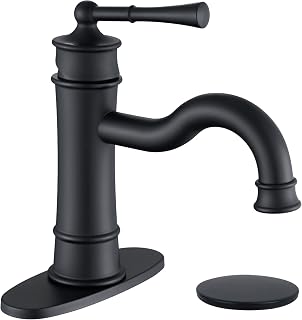 Roman Matte Black Bathroom Sink Faucet, Single Hole Bathroom Faucet Brass