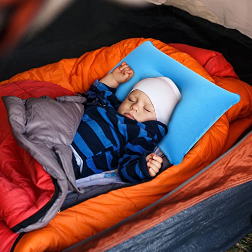 Maitys 5 Pieces Inflatable Travel Pillow Portable Compact Air Pillow Flocked Fabric Backpacking Pillow For Camping Hiking Home Office Sleeping Neck Head Lumbar Support Airplane Trip, 5 Colors #TOP3