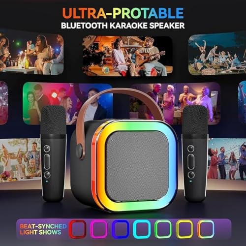INEFABLE Mini Karaoke Machine Microphone Portable Bluetooth Wireless Speaker With Wireless Mic For Music Toys Christmas Birthday Gifts for Girls & Boys 4,5,6,7,8,9,10,11,12 Year Old - Set Of 1 (Peach) 2 51c edu8vuL