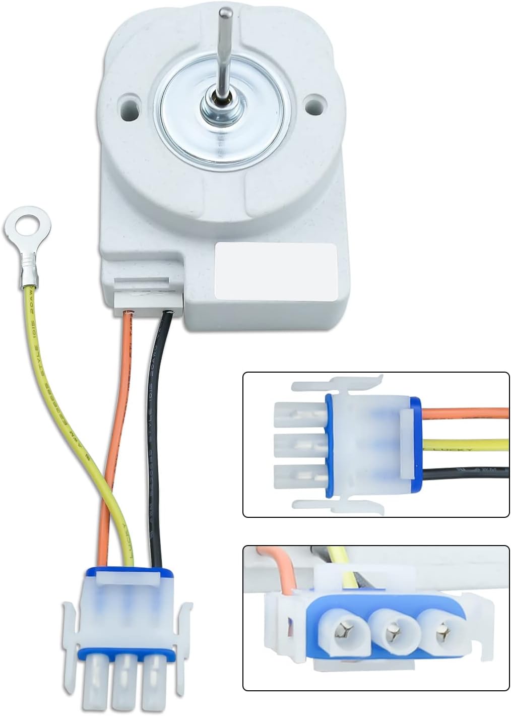 WR60X31522 Refrigerator Evaporator Fan Motor Fits for GE Hotpoint with Wire Harness Replace WR60X10045 WR60X10046 WR60X10072 WR60X10138 WR60X10141 WR60X10346 WR60X23584 WR60X27646 EAP12741350
