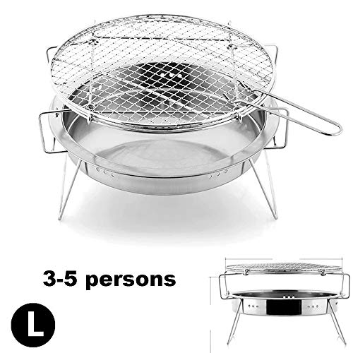 BBQ Holzkohlegrill, Reisegrill Minigrill Edelstahl Tischgrill Portable Picknick Campinggrill Leicht zu Reinigender für Picknick Camping