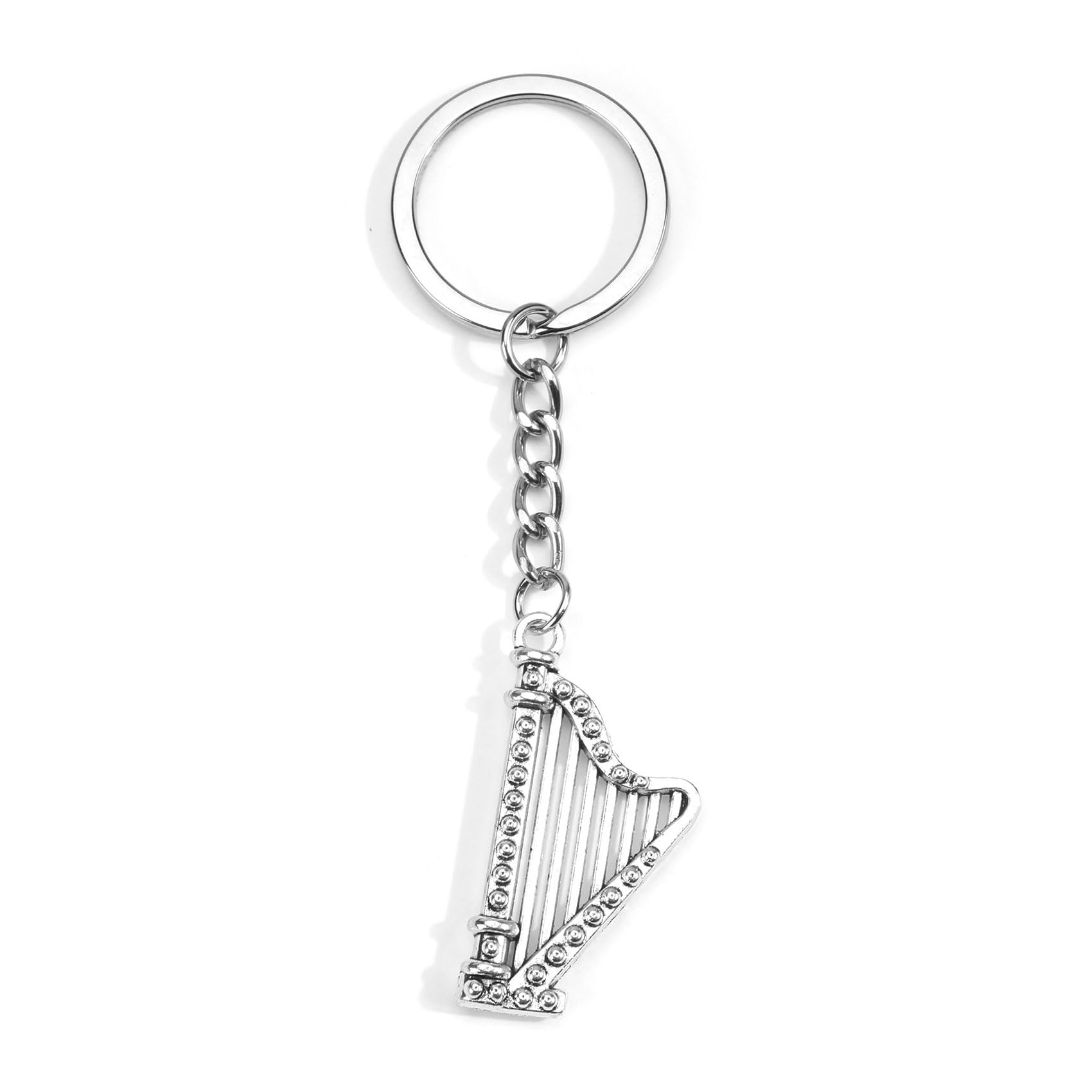 Musiker Geschenk Schlüsselanhänger, Musik-Anhänger mit Harfen-Anhänger, Tragbarer Metall-Schlüsselanhänger, Musiknoten für Frauen, Freundschaftsgeschenk, Touristen, Frauen-Geschenk, Musik-Geschenk