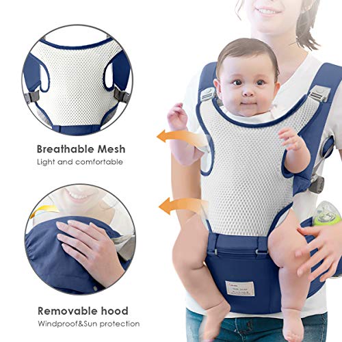 SONARIN 3 in 1 ademende heupstoel babydrager, winddicht & zonwering kap, multifunctioneel, ergonomisch, vrije maat… - Image 5