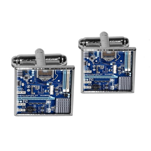Set de Mancuernas Cuadradas para Computadora Azul Plata miniatura 1