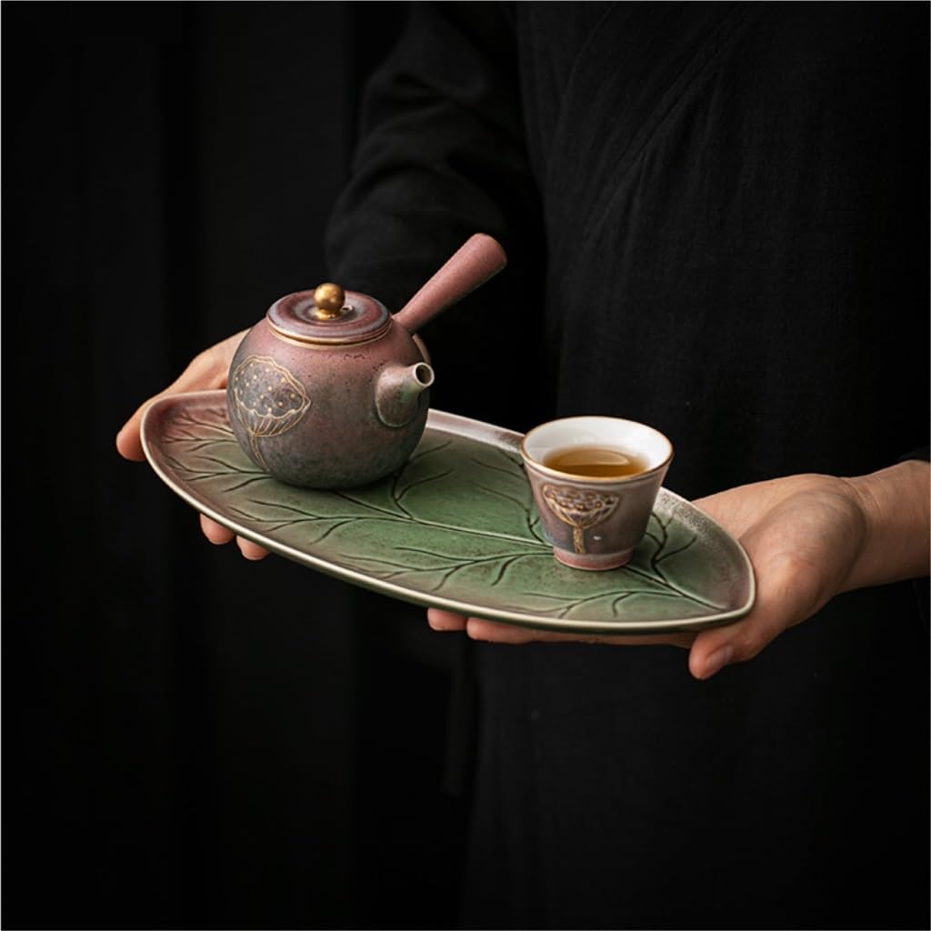 Prosta Taca Na Herbatę Taca Na Zestaw Do Herbaty Household Ceramic Tea Tray Retro Dry Bubble Tray Kung Fu Tea Set Kitchen Fruit Tray Storage Tray