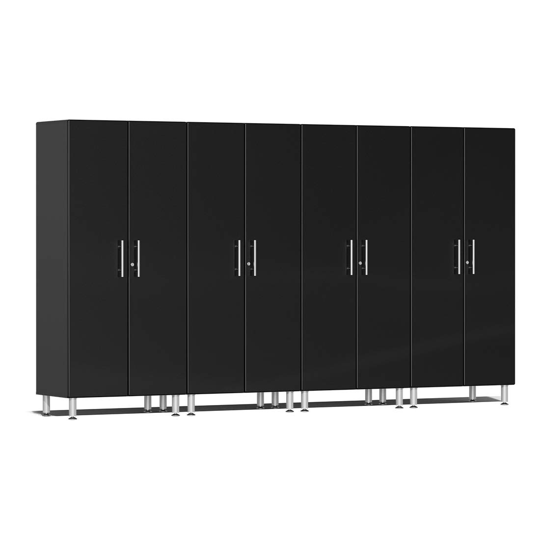 Ulti-Mate UG22640B 4-Piece Tall Garage Cabinet Kit in Midnight Black Metallic