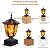 Dynaming Solar Flame Post Lights Outdoor, Solar Powered Lamps Fence Post Cap Lights, Flickering Flame LED Lantern Decorative Waterproof for Garden Deck Patio, Fit 4x4, 5x5 or 6x6 Wooden Posts, 4 Pack