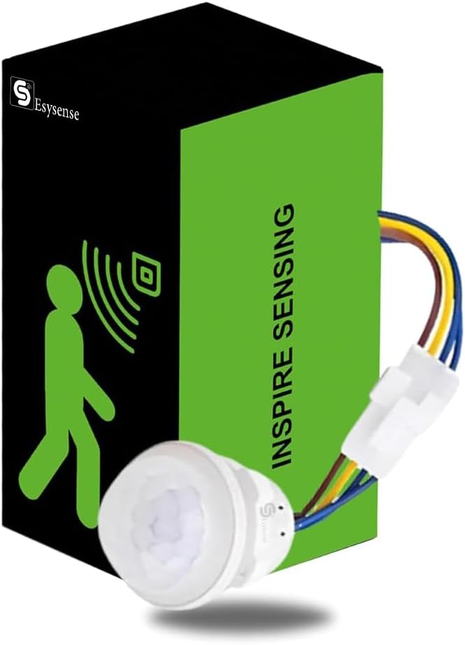 Mini PIR Motion Sensor Switch | Auto ON/Off Infrared Detector | 6M Range Lighting for Home & Office | Smart Energy-Saving Light Control with Non Adjustable Time Delay (Pack of 1) ESY-P39 ESYSENSE