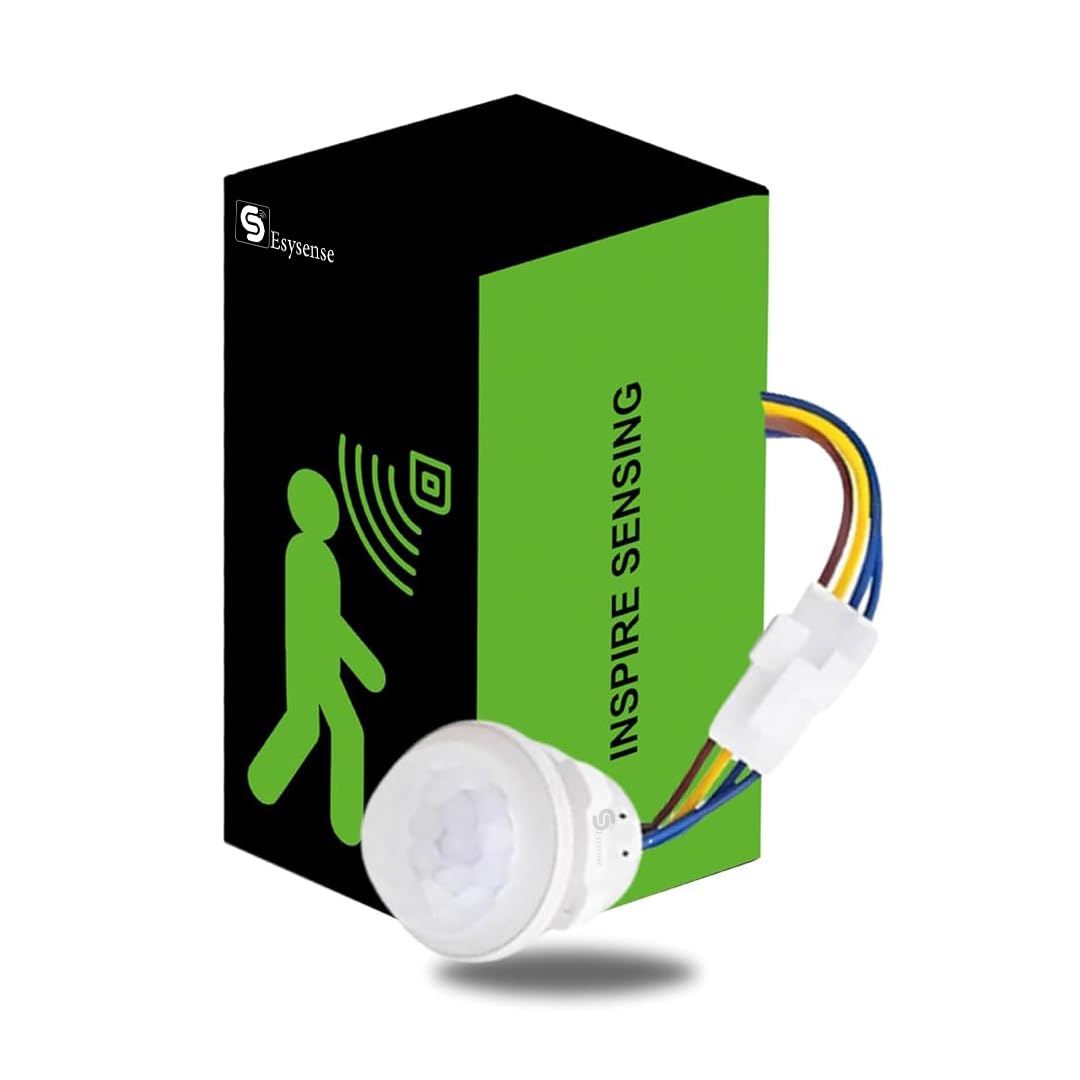 ESYSENSE Mini PIR Motion Sensor Switch | Infrared Auto On/Off Detector | 6M Motion Detection Range | Smart Energy-Saving Light Control with Non Adjustable Time Delay (Pack of 1) ESY-P39