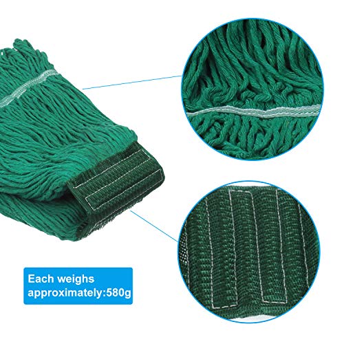 Image of Mop Head Replacement,Commercial Mop Heads,Cotton Washable Industrial Mop Head,6 Inch Heavy Duty Mop Heads,Wet Industrial Cleaning Mop Head for Home,Industrial and Commercial Use Clean(Green)