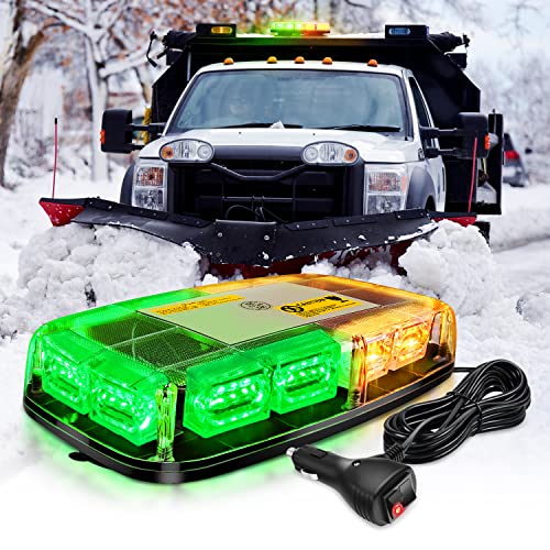 Image of Nilight 12 Inch Roof Top Strobe Lights 48LED 12V 24V | Amber Green Hazard Light Emergency Safety Warning LED Flashing Light Bar Magnetic Mount for Cars Trucks Snow Plows