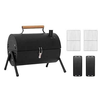 BNF Charcoal Grill Camping Grilling Meat Barbecue Grill for Outdoor Picnic Patio Black No Baking Tray