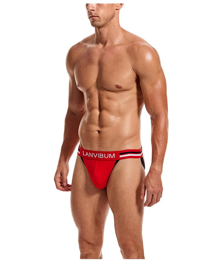 Men's Sexy Jock Straps Underwear Hollow out Athletic Supporters Jockstrap Cotton Mid Rise Men's Underpants4