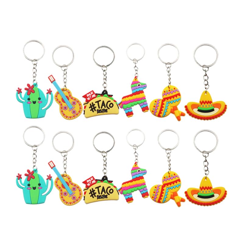 SOIMISS 12 Pièces Porte Clef Porte-Clés, DéCorations De FêTe, Amusants, Pendentifs Pour Sacs Et Porte-Monnaie, Design Unique Avec Cactus, Sombrero, Hot...