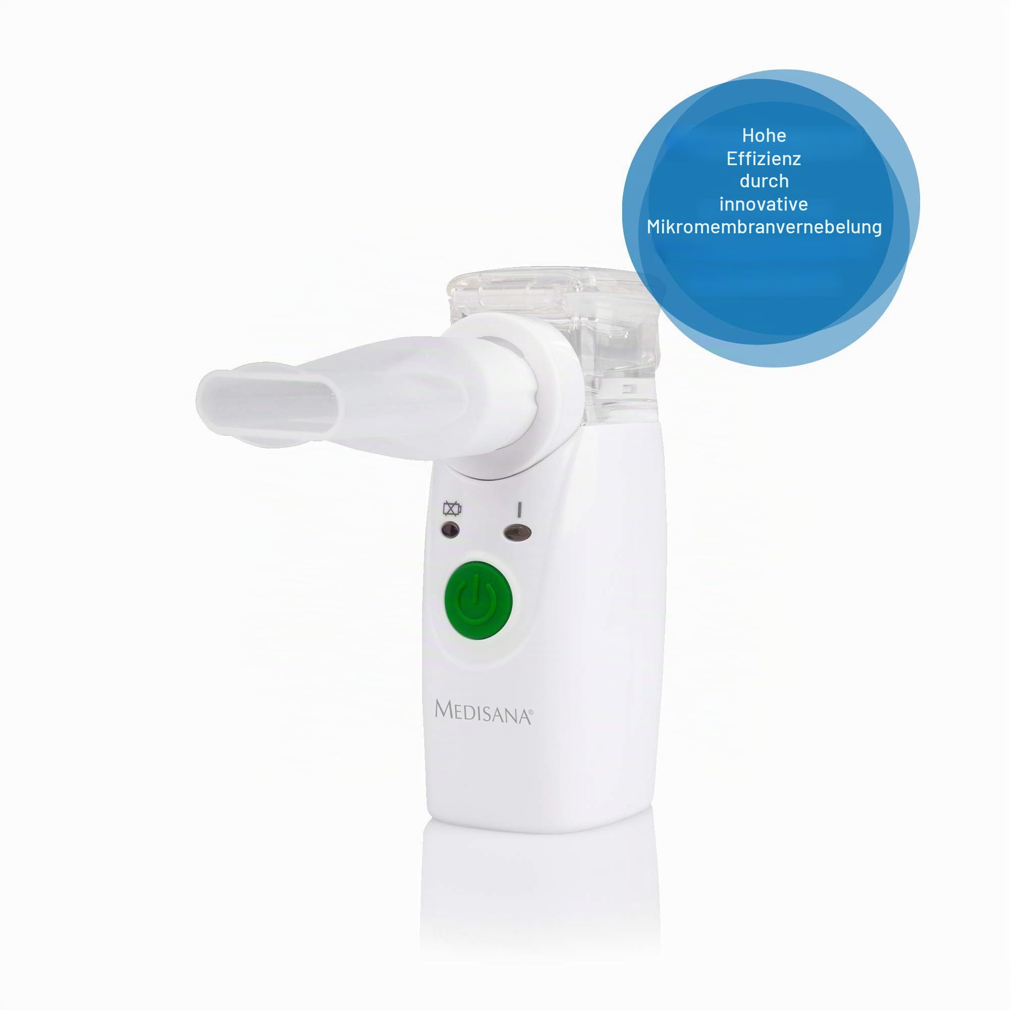 medisana IN 525 Inhalator für unterwegs, mobiles Inhalationsgerät | Mit Mundstück & Maske für Erwachsene und Kinder, Vernebler Inhaliergerät bei Erkältung und Asthma mit extra viel Zubehör