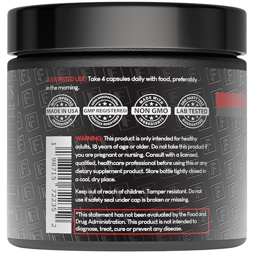 Image of Formulation Factory Heart of Steel Nitric Oxide Supplements for Men & Women, Nitric Oxide Booster for Blood Flow & Circulation with L-Citrulline 1000mg, L-Arginine, CoQ10 & Resveratrol - 120 Capsules