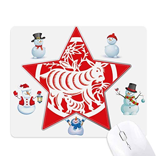 Tapis de souris zodiaque chinois mouton papier découpé accessoire de bureau design