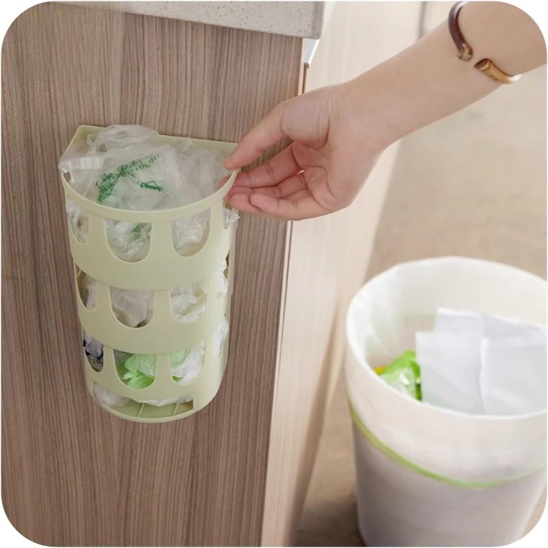 Miniatura 4 de Basurero de cocina, papelera de plástico para baño, bolsa de basura de plástico para montar en la pared, bolsa de basura, caja de almacenamiento,