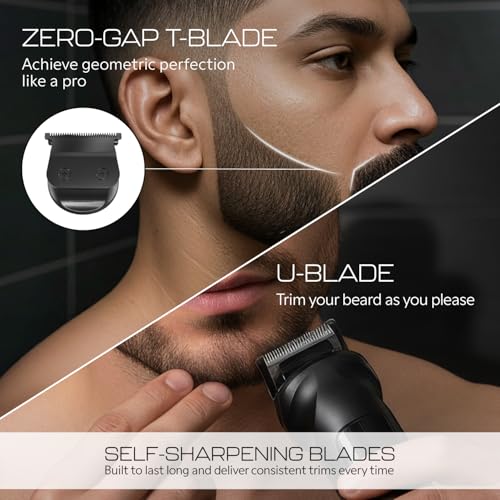 Image of Zlade Jaws Alpha All-In-One Beard Trimmer for Men, 1200 mAh powerful battery with 150min runtime, USB C Ultra Fast Charging, IPX7 Waterproof full Washable Aluminium Body | 0mm to 10mm Precision Cutting | Smart Travel Lock and Digital Display with 3 Power Modes (Grey)