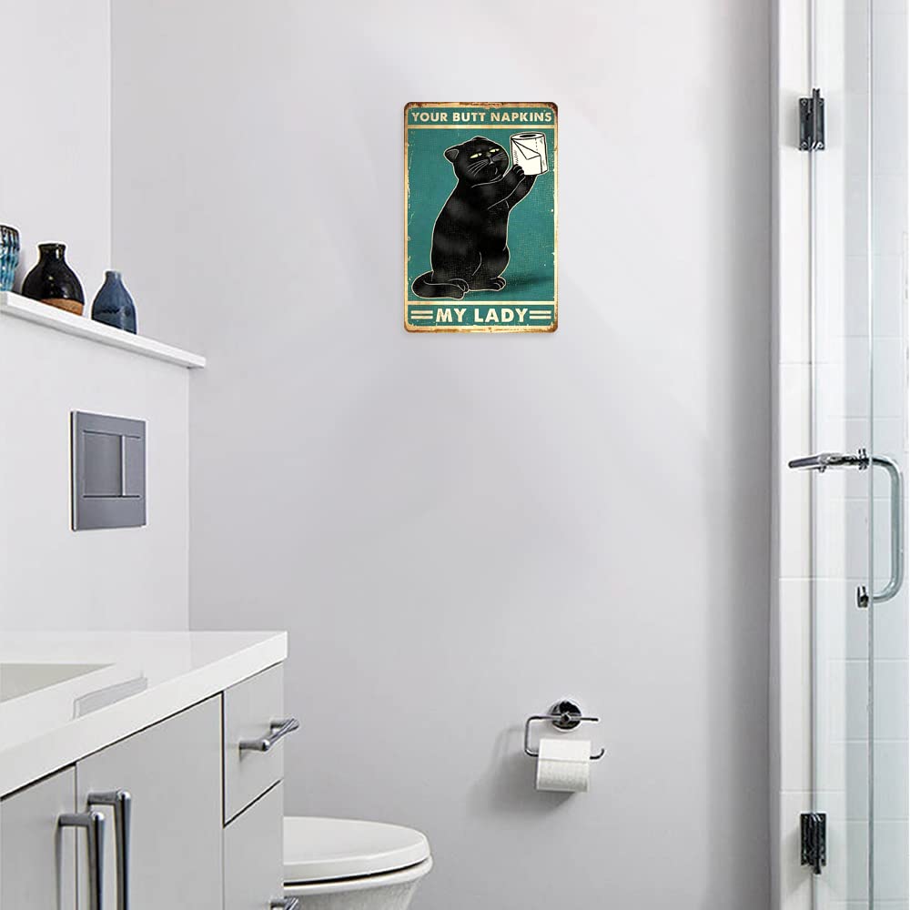 Cartello In Latta Vintage Per Bagno – Your Butt, My Lady Con Coniglietto – 20x30 Cm, Decorazione Retrò - 3