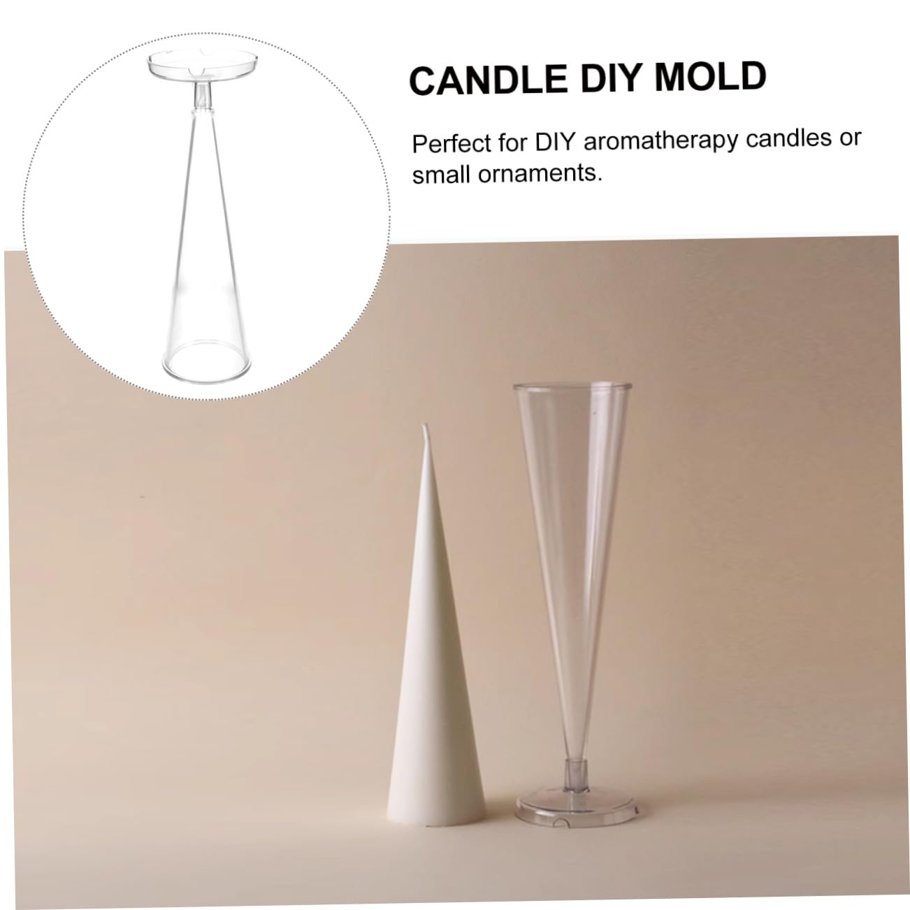 ULTECHNOVO Stampo per Candele Conico Medio in Plastica Flessibile, Resistente a Temperature Alte e Basse, Strumento la Fabbricazione Fai da Te di Candele Profumate, Saponi e Decorazioni