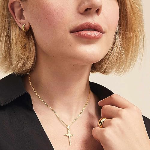 Cross Necklace 14K Gold Cross Necklaces for Women Crucifix Necklace Gold Pendant 45cm2