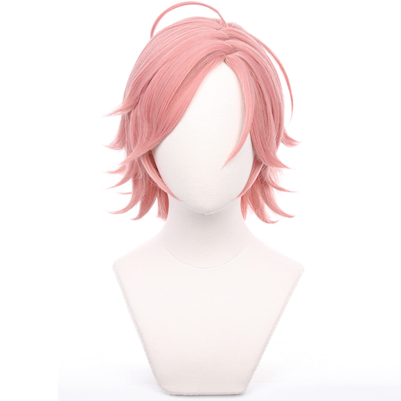 Pink Short Wave Wig with Heat Resistant Fiber Synthetic for Women Men Halloween Chiristmas Comic Con Replacement Wigs - Image 2