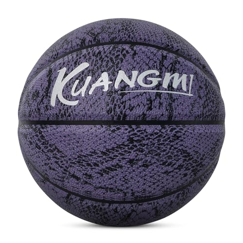 Balón de baloncesto Kuangmi Mamba antideslizante de piel sintética negra duradera
