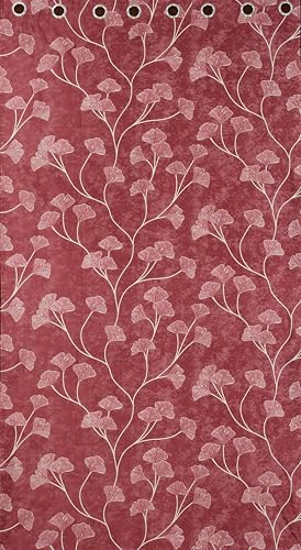Image of Exporthub Glossy Shine 3D Floral Digital Printed Maroon Colour Long Door Curtains 9 feet Long Set of 2 Pc, for Living Room and Bedroom (EHSPR068 94)