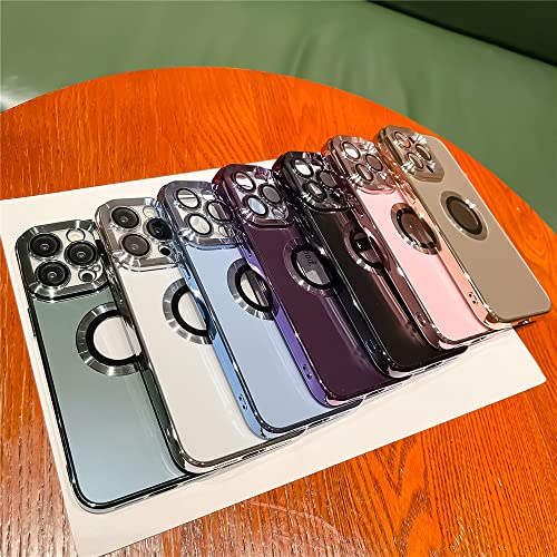 Coque acrylique de luxe pour iPhone 14 Pro Max avec placage violet - 2