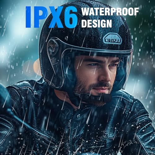 Image of EDYELL Motorcycle Bluetooth Headsets, Universal Wireless Motorcycle Helmet On Ear Headset V5.3, HD Calling and HiFi Music, IP67 Waterproof Helmet Bluetooth Headset (TW2S-02)