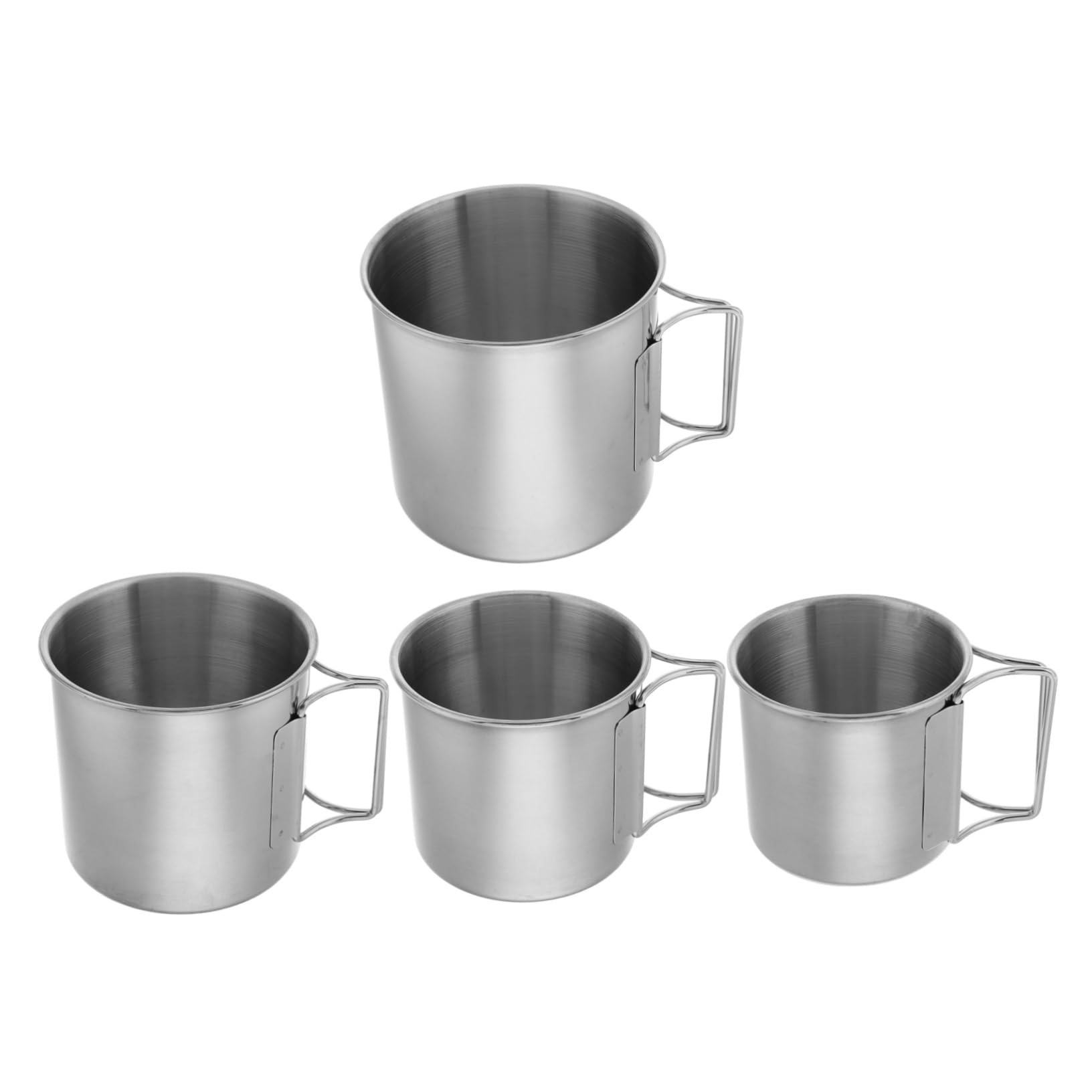 GALPADA 4pièces Tasse De Camping Pliable Acier Inoxydable Pour Randonnée Tasses De Empilables Pour Activités De Plein Air Avec Poignée De Rangement