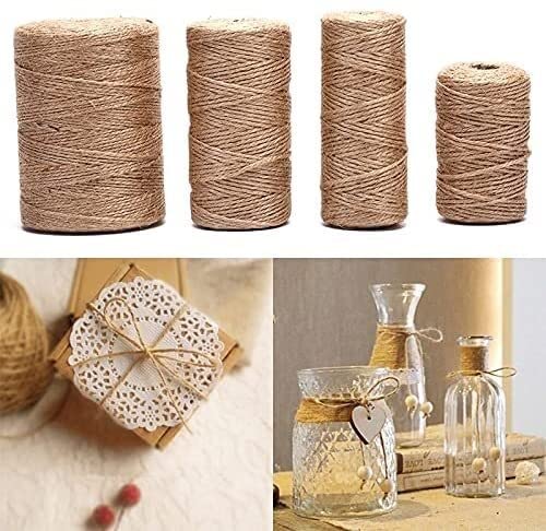ficelle, corde, Ficelle de jute naturelle 50/80/100/300 m - Ficelle en toile de jute - Corde de chanvre - Cordon d'emballage de cadeaux de mariage - Fil for fleuristes - Décoration artisanale - Corde