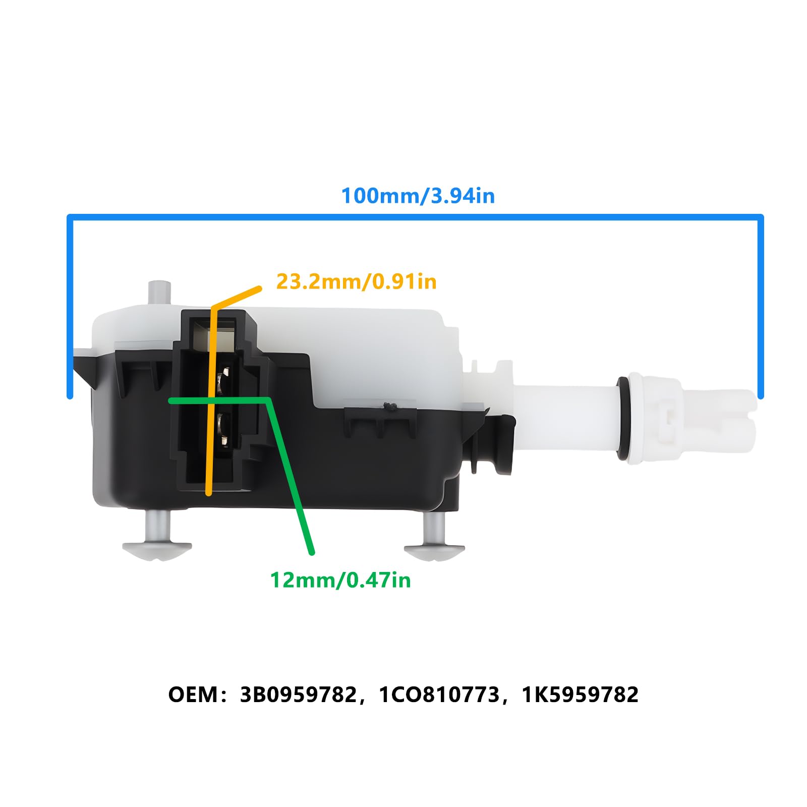 Motor Actuador de Bloqueo de Tapa de Tanque de Combustible con 2 Tornillos 3B0959782 1CO810773 Compatible con Volkswagen Passat 1998-2005