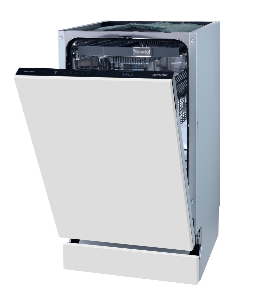 Gorenje GV583C10 Lavavajillas totalmente integrado, 45 cm, 10 tapas, apertura automática de puerta TotalDry extrahigiene, protección completa contra el desbordamiento, temperatura de lavado hasta 65 °