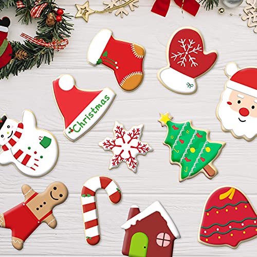 Senbowe 12 Pcs Stainless Steel Christmas Cookie Cutters, Holiday Cookie Cutters Snowflake, Christmas Tree, Stocking,Santa, Bell & More Cookie Cutters Christmas Shapes For Fondant Holiday Diy Baking #TOP3