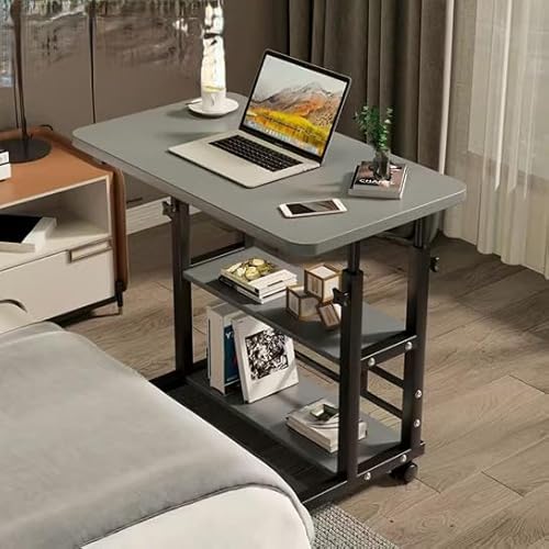 昇降式コンピュータテーブル パソコンデスク 移動可能 パソコンデスク 介護用テーブル パソコンデスク ベッドサイドテーブル オフィスデスク ソフ 在宅勤務 テレワーク キャスター付き 勉強机 仕事デスク 簡単組立 省スペース