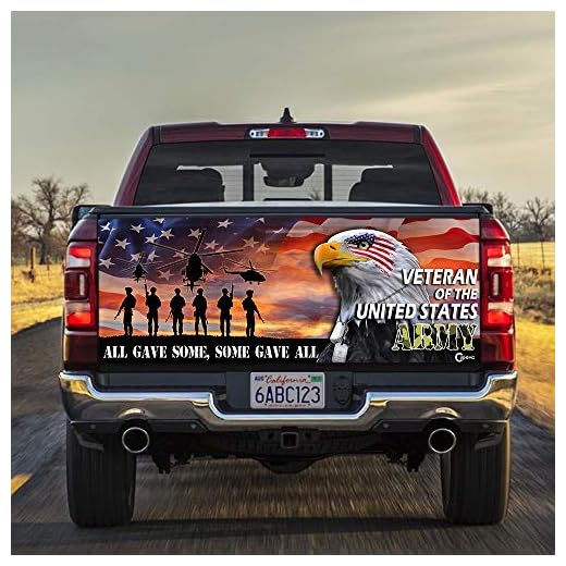 FLAGWIX Truck Decals-Veteran of The United States Army Truck Tailgate Decal Sticker Wrap DBX2103TDn, 66"x26" Bumper Stickers Graphics for Car Trucks SUV